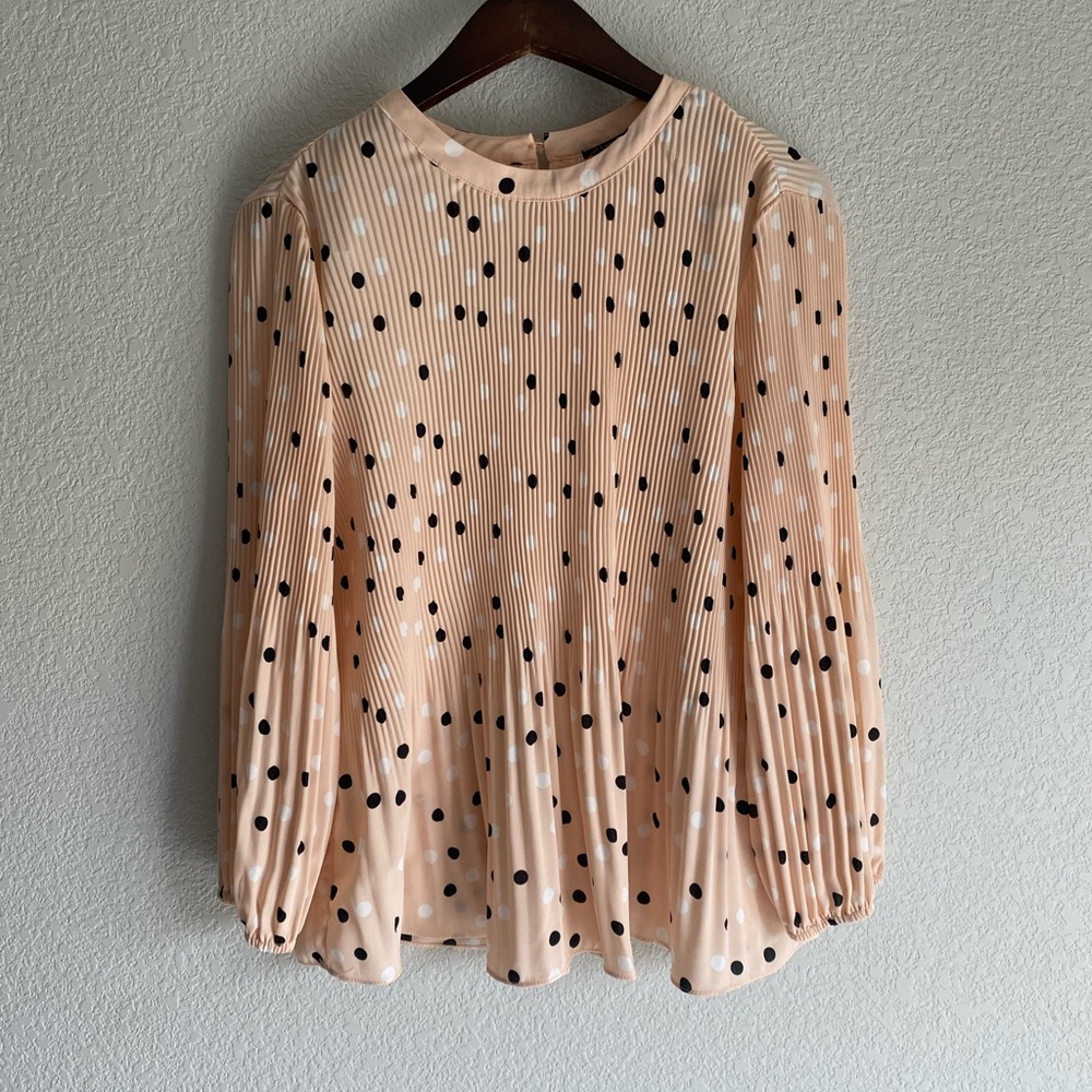 Pleated Polla Dot Top